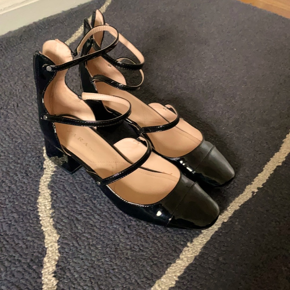 Zara patent leather Mary Jane heels